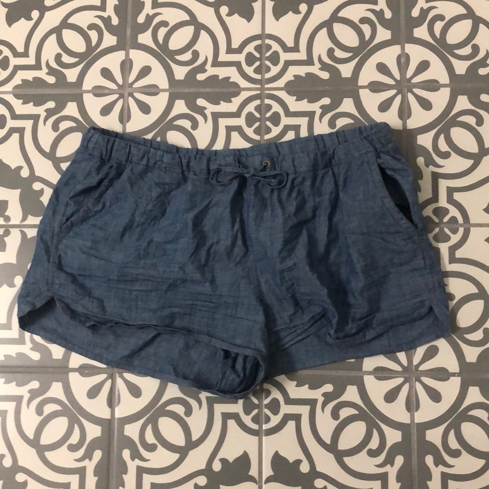 Jcrew chambray drawstring shorts with pockets